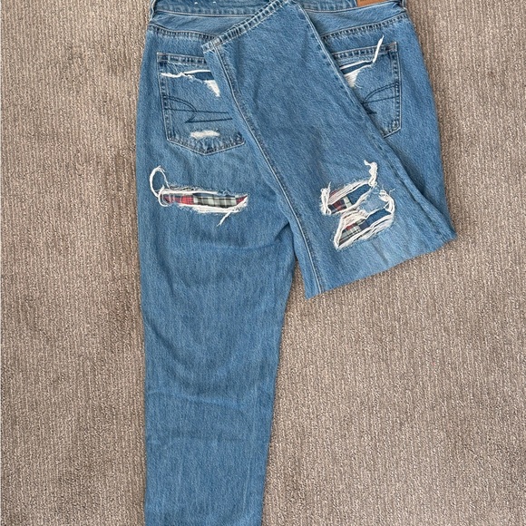 American Eagle Outfitters Light Blue Denim Jeans Tag Detail - Picture 6 of 7